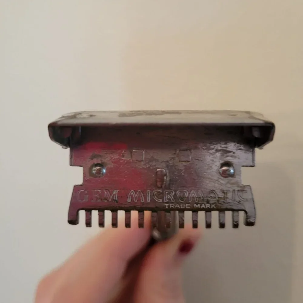 Vintage‎ Gem Micromatic Open Comb Safety Razor Chrome Plated Collectible Shaving